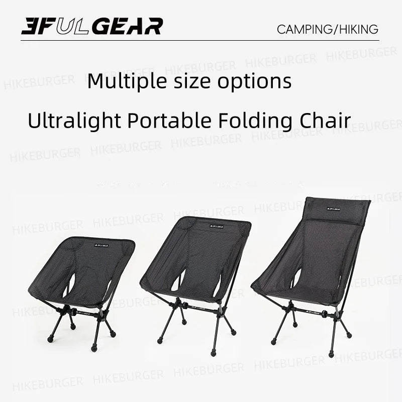 3F UL GEAR Outdoor Ultralight Portable Folding Chair Camping Durable UHWMPE Fishing Moon Chair Traveling Beach Chair Backpack