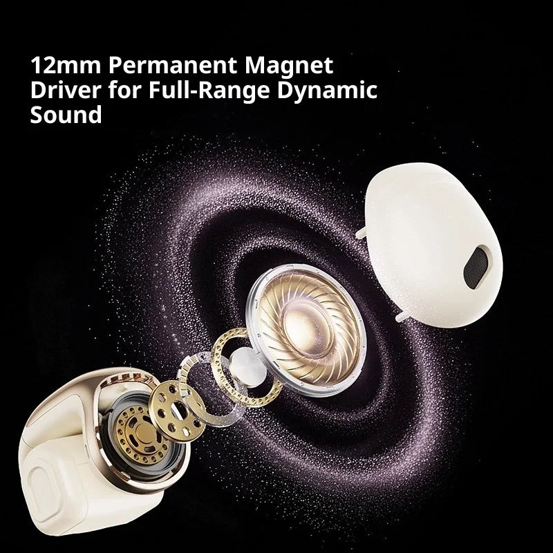 XISEM Plume Open Ear Clip Headphones, Hi-Fi DSP, 0.06s Game Latency, Noise Reduction, Waterproof, Long Battery Life