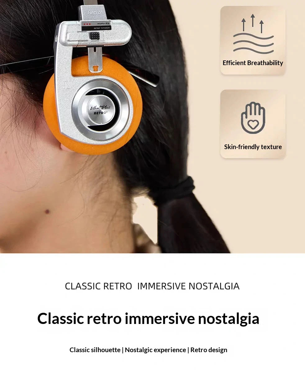 2026 WhatPlus RETRO R3 Bluetooth Earphones Headworn Wireless Portable Small Classic Fashion Headset 40mm Dynamic-unit Headphones