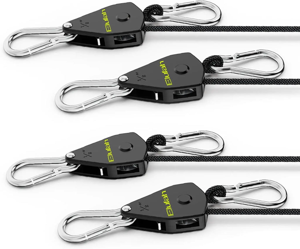 4-Pack Adjustable Ratchet Straps, 10ft Length with Metal Gear for Kayak, Camping, and Tie-Down Work