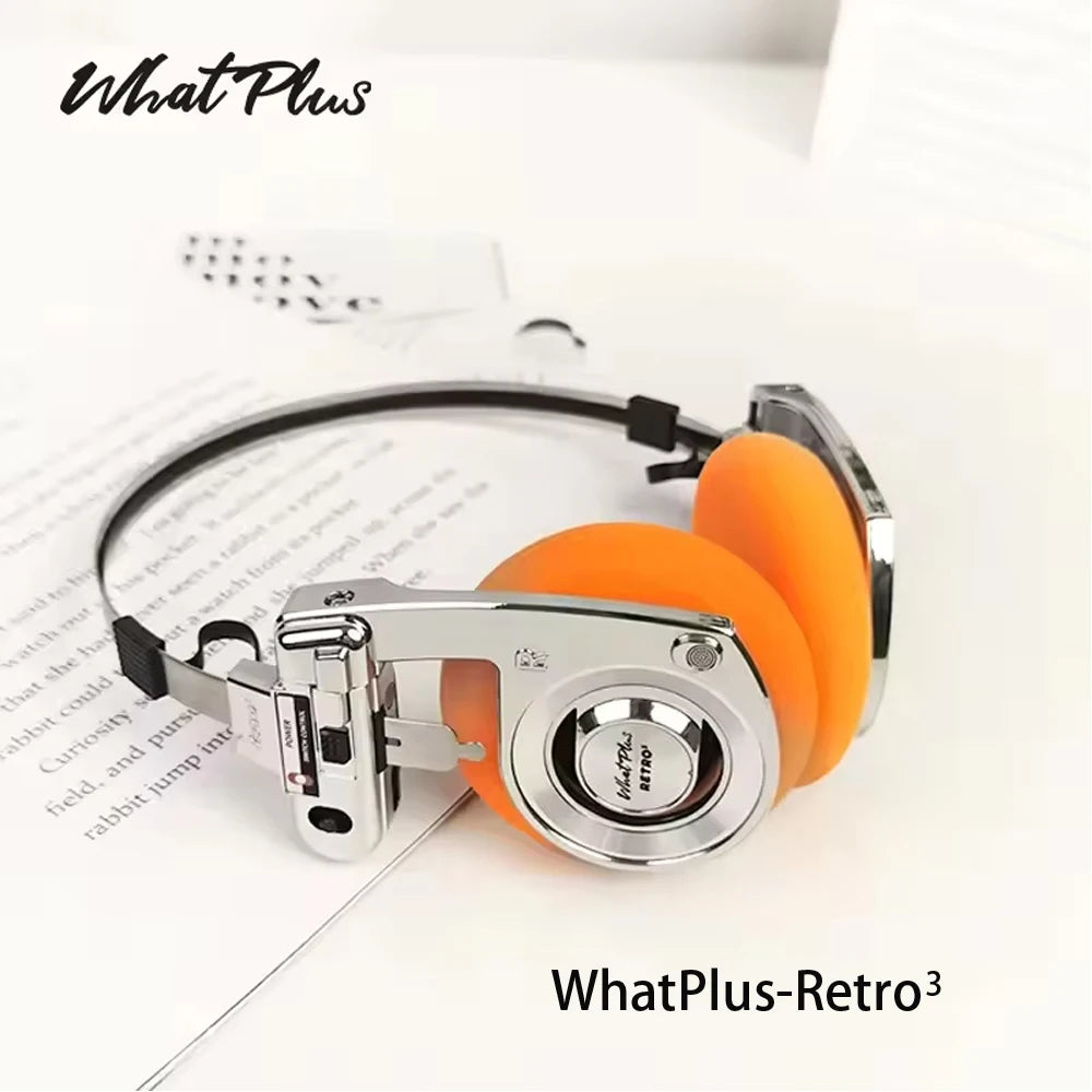 2026 WhatPlus RETRO R3 Bluetooth Earphones Headworn Wireless Portable Small Classic Fashion Headset 40mm Dynamic-unit Headphones