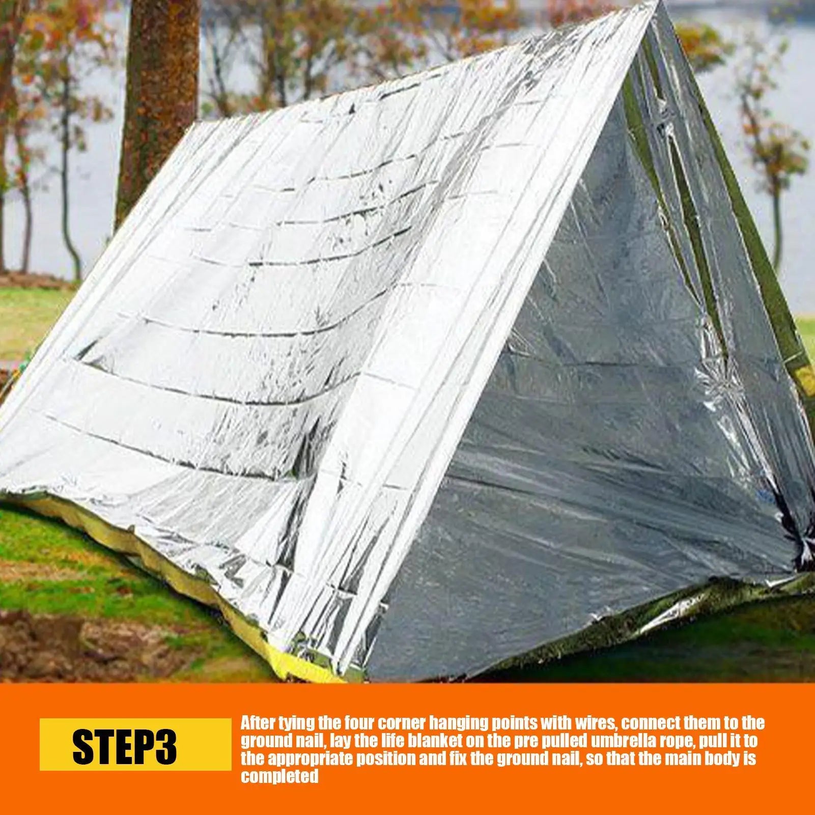 1PC Emergency Blanket Windproof Waterproof Foil Thermal Survival Gear First Aid Military Rescue Kit for Camping Outdoor