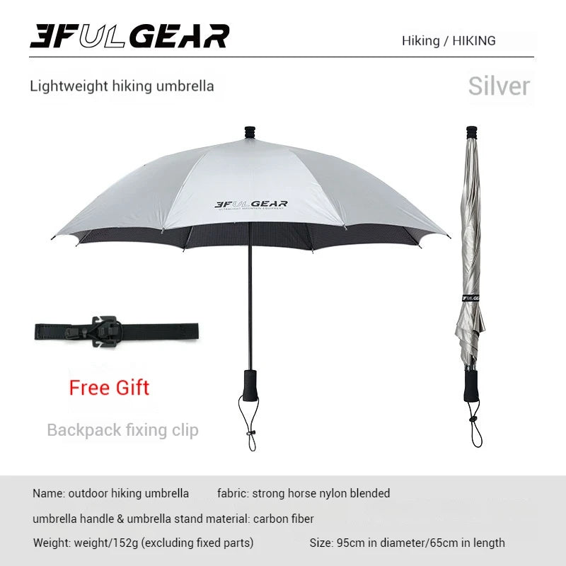 3F UL GEAR Hiking Umbrella Outdoor Hiking Camping Mountaineering Nylon Silver Coating Sun Protection Lightweight And Portable