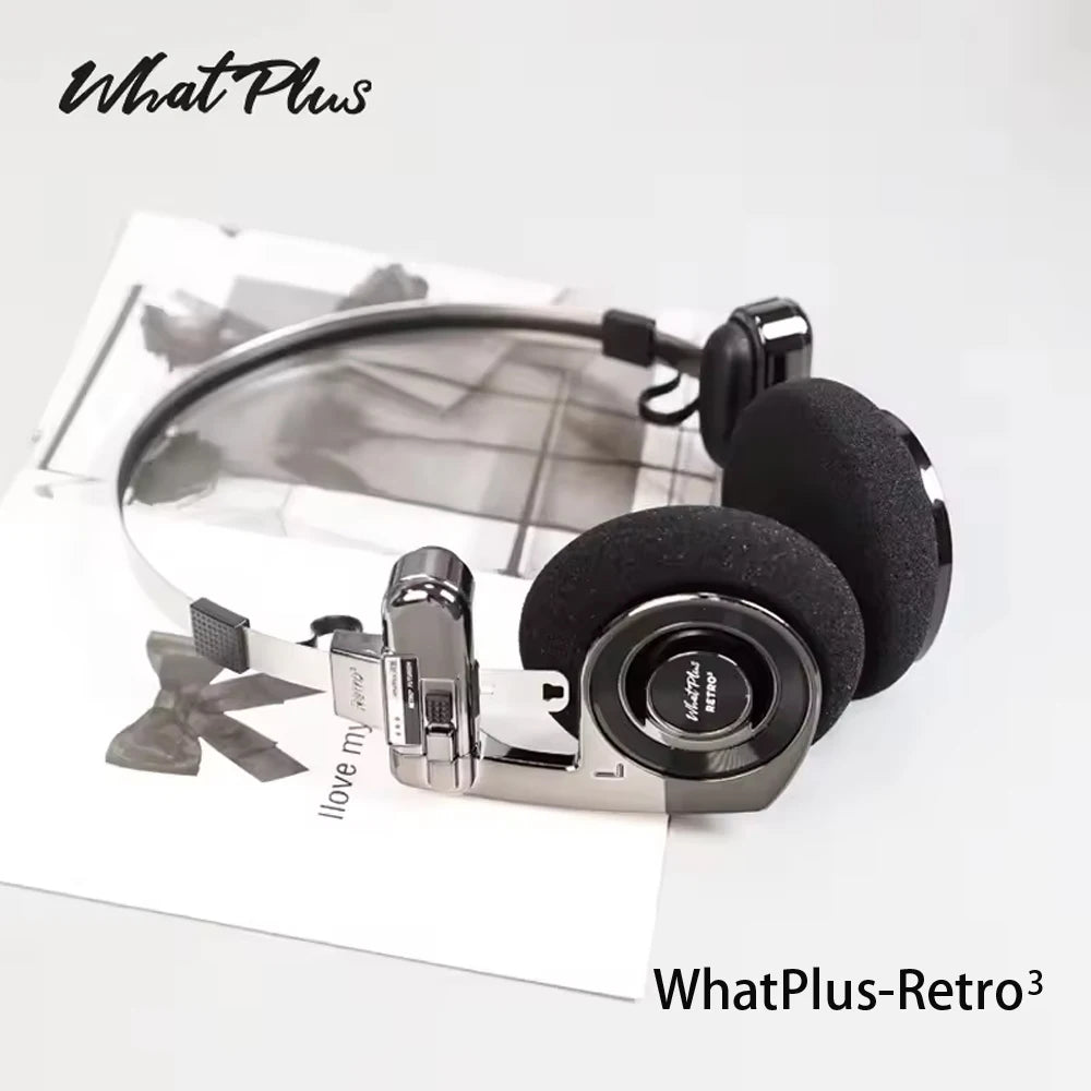 2026 WhatPlus RETRO R3 Bluetooth Earphones Headworn Wireless Portable Small Classic Fashion Headset 40mm Dynamic-unit Headphones