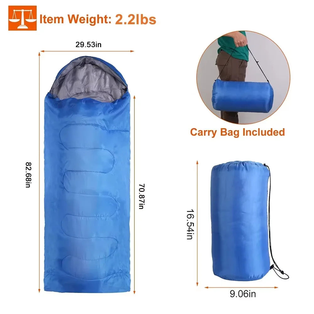 1/2PCS Emergency Sleeping Bag Camping Envelope Hooded Sleeping Bags Outdoor Keep Warm Waterproof Travel Gear Rest Cover