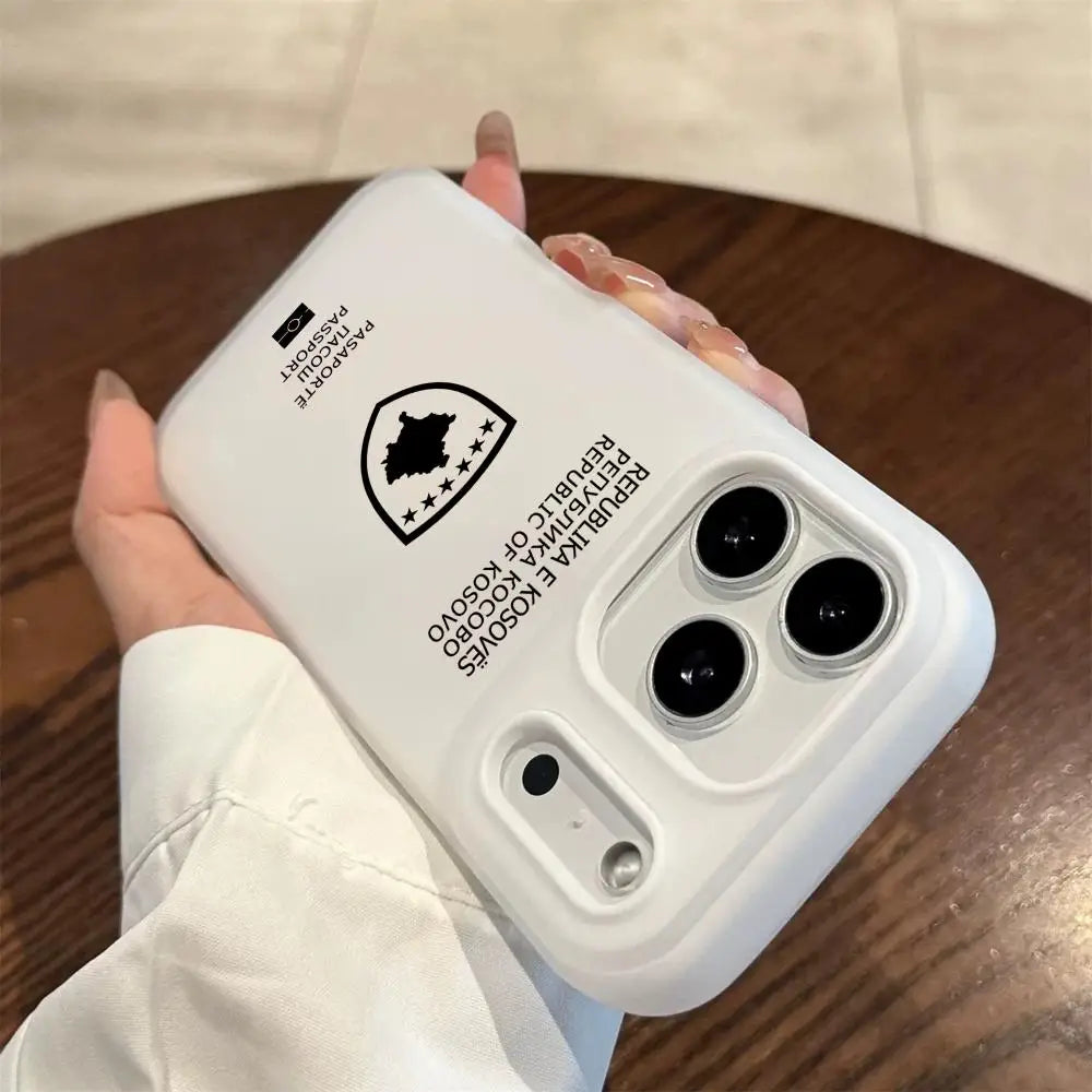 1PC Kosovo Passport Phone Case For iPhone 17 16 15 14 13 12 11 Pro Max Plus Mini Case Clear Jelly Shockproof Soft Cover
