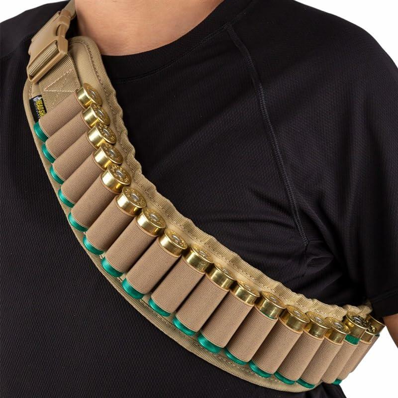 Headshot Tactical Gear 25 Round 12/20 Caliber Waist Type Bandolier (Coyote)